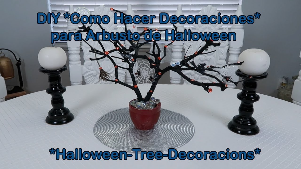 *DIY Como Hacer Decoraciones para Arbusto de Halloween*Halloween-Tree-Decorations!
