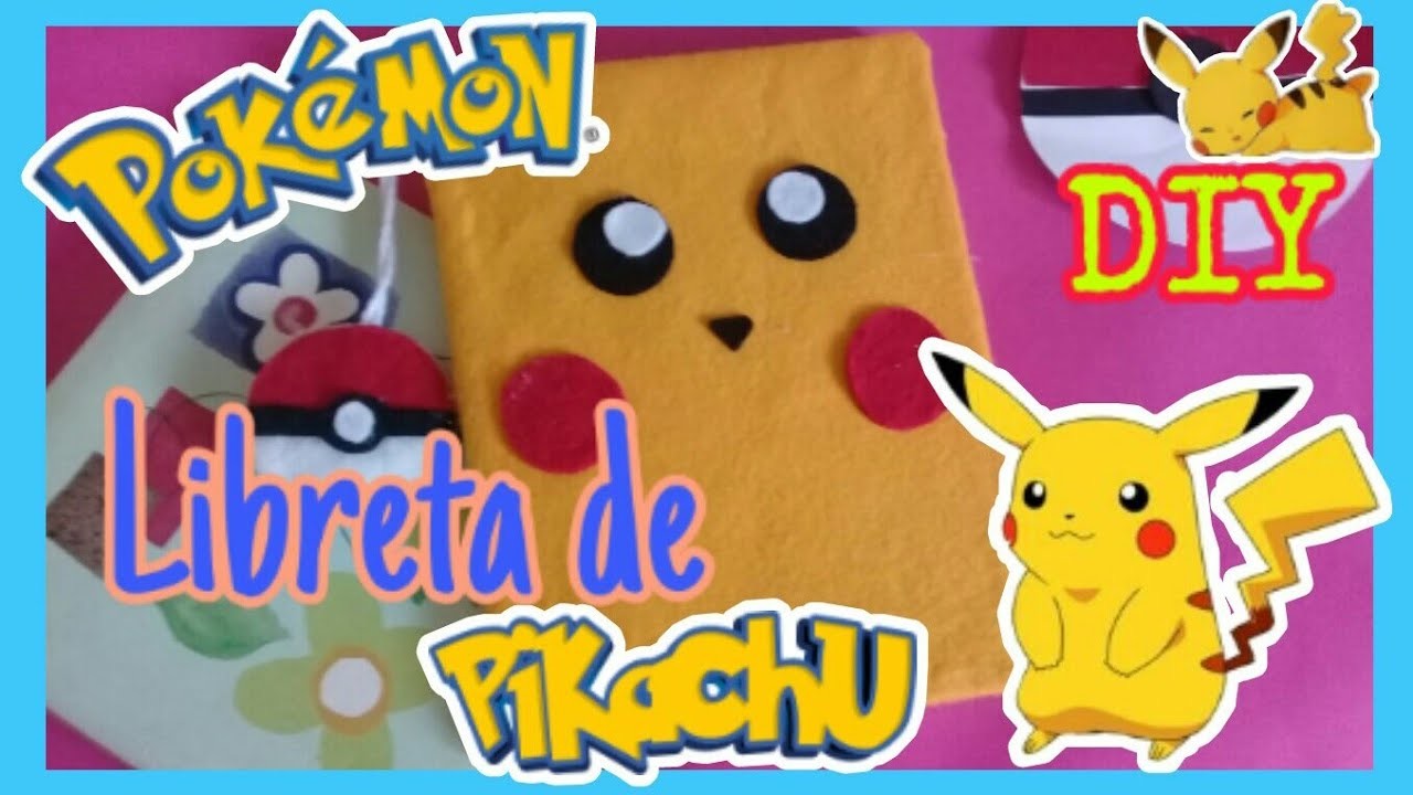 ♡DIY♡Decora tu libreta de Pikachu- Pokémon. 
♡♡♡♡♡♡♡♡♡♡♡♡♡