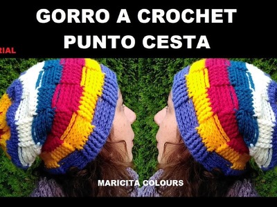 GORRO A CROCHET "CESTA"   por Maricita Colours