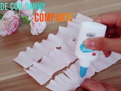 Manualidades con Papel Crepe y papel bond-FLORES DE PAPEL