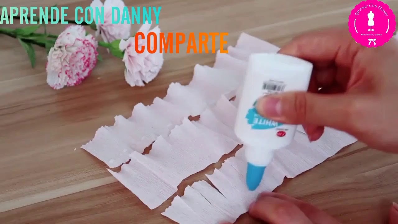 Manualidades con Papel Crepe y papel bond-FLORES DE PAPEL