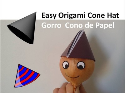 Origami Cone Party Hat, DIY Kids Crafts - Gorro Cono de Papel para Fiestas, Manualidades Niños