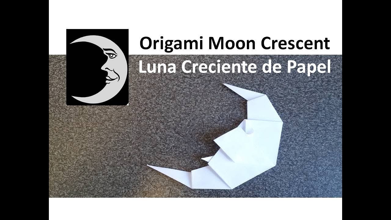 Origami Crescent Moon ????, DIY Space Stars Crafts - Luna ????Creciente de Papel, Manualidades Espacio