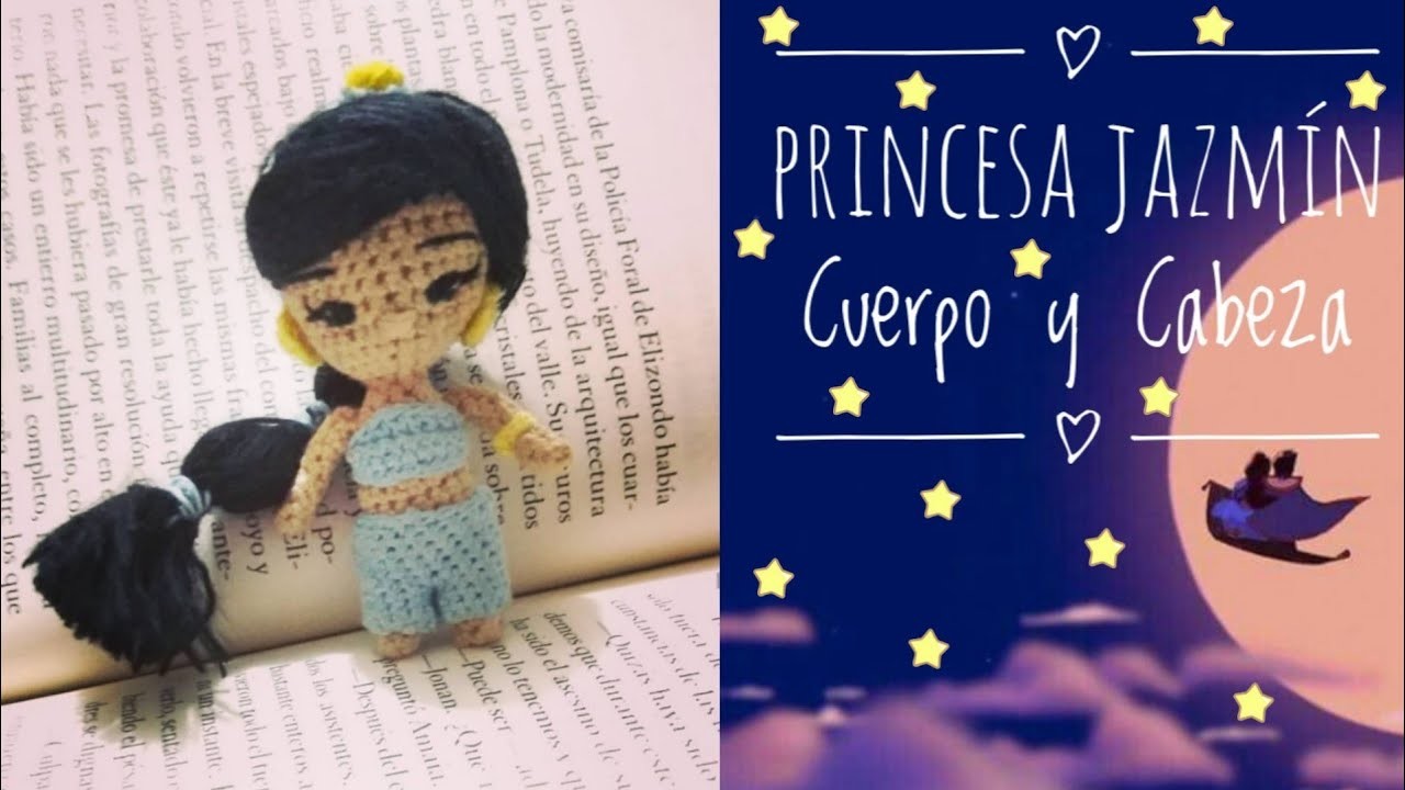 Princesa Jazmín a crochet (Cuerpo y Cabeza)