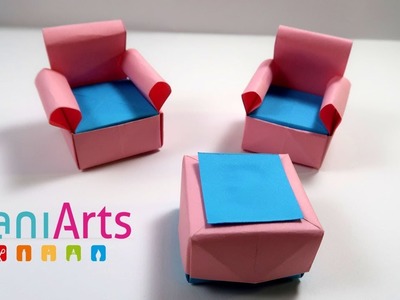 Sofa de Papel ORIGAMI - Sofa Miniatura - DIY FÁCIL - Easy paper Sofa