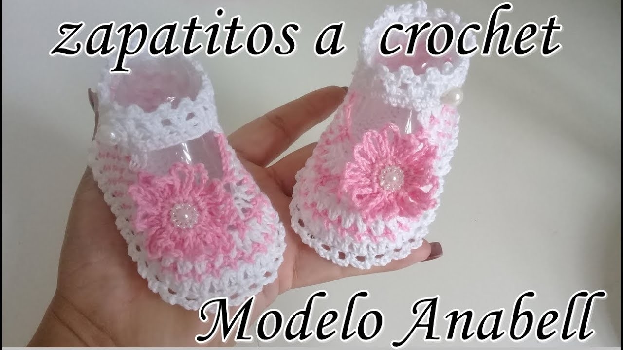 Zapatito a crochet para bebé - Modelo Anabell - 0 a 3 meses