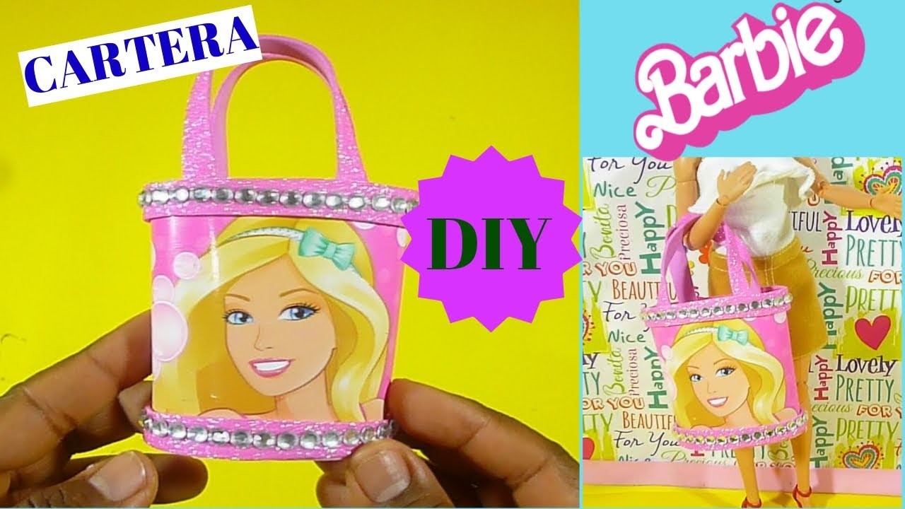 Como hacer bolso cartera para muñecas Barbie. Manualidades para muñecas