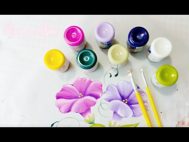 Como Pintar Flores En Tela. Fabric Painting Flowers