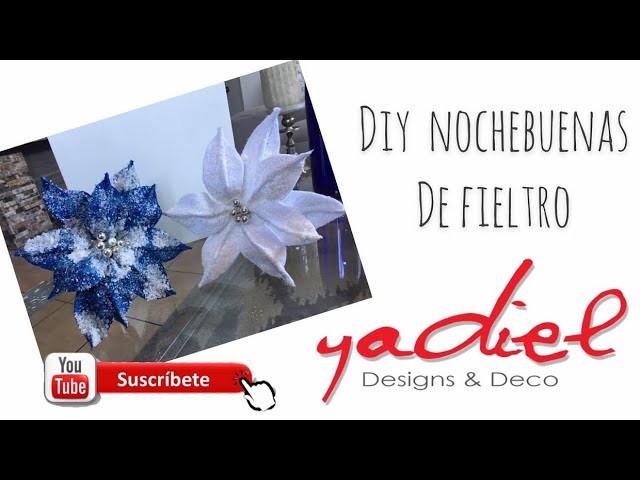 DIY Nochebuenas con escarcha de fieltro | DIY flocked poinsettia
