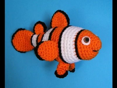 Nemo o pez payaso amigurumi tejido a crochet Nemo clown fish amigurumi