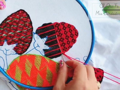 Bordado Fantasía Fresa 7. Hand Embroidery Strawberry. Fantasy Stitch