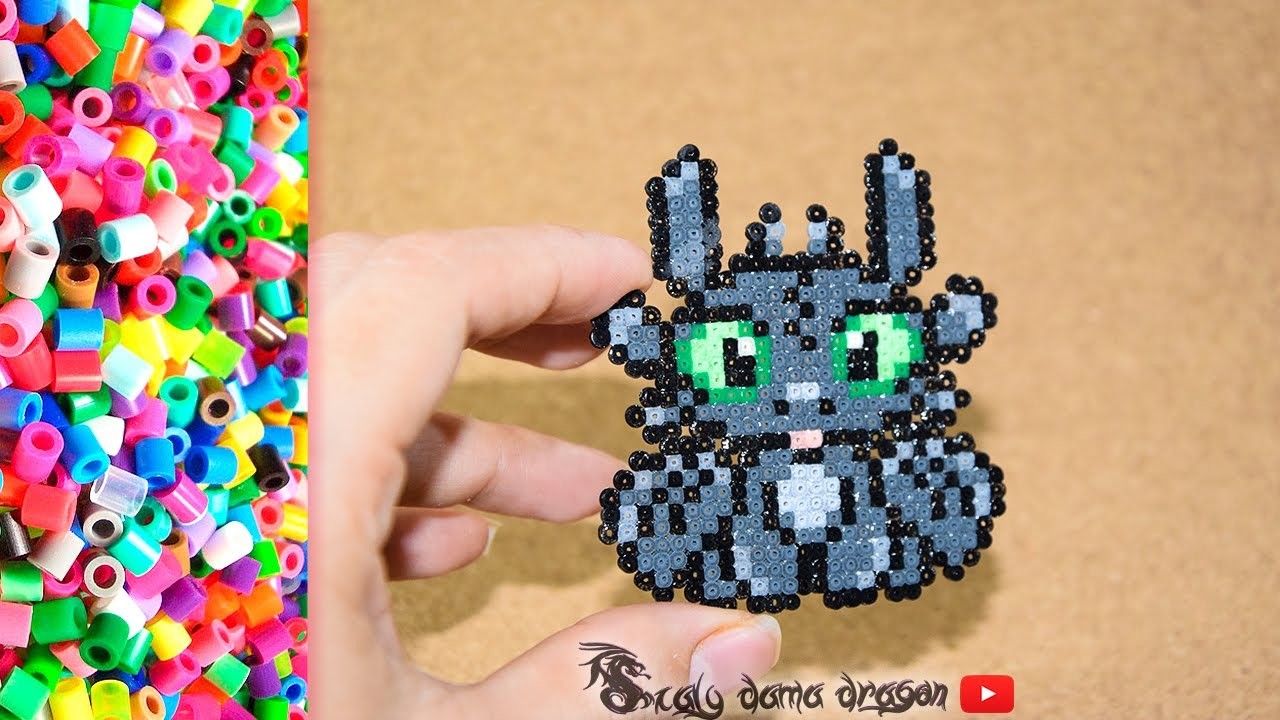 Chimuelo hecho en hama beads mini. Como entrenar a tu dragón