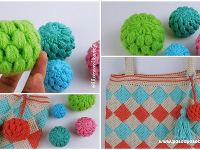 Como tejer Pelota, balón, bolas, esferas con Puntos Puff a crochet- ganchillo. Parte 2