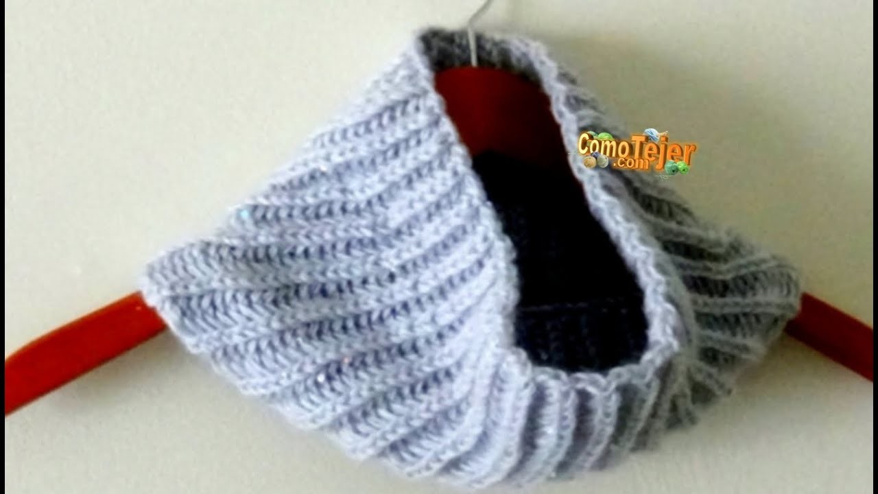 Cuello en Punto Inglés, Reversible-Brioche Stitch Cowl-2 agujas.tricot.palillos(666)