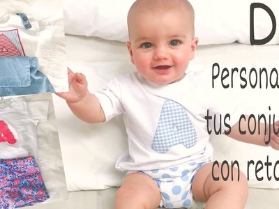 DIY 3 formas de personalizar CAMISETAS CON INICIALES a mano y a máquina. Baby T-Shirts