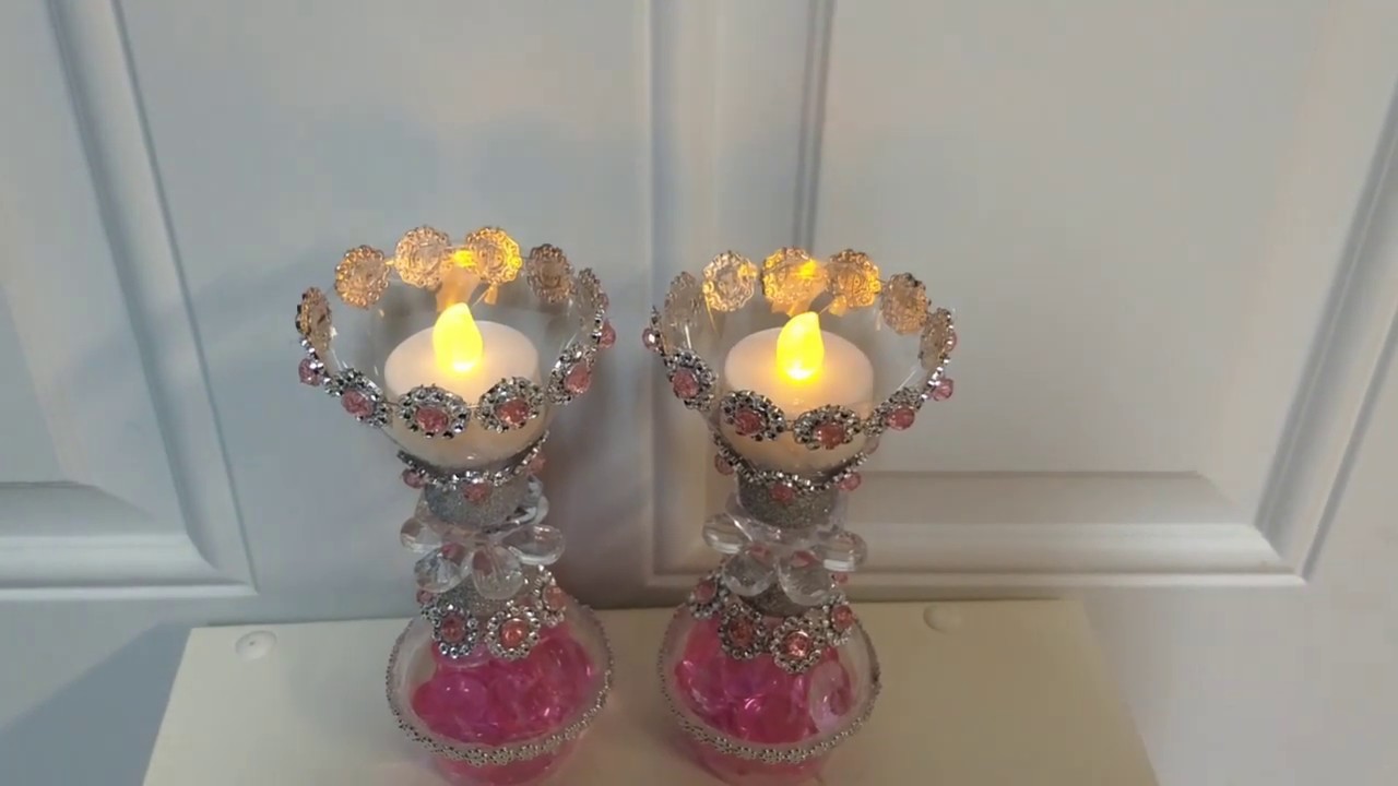 DIY Bonitos candelabros con material reciclado.
