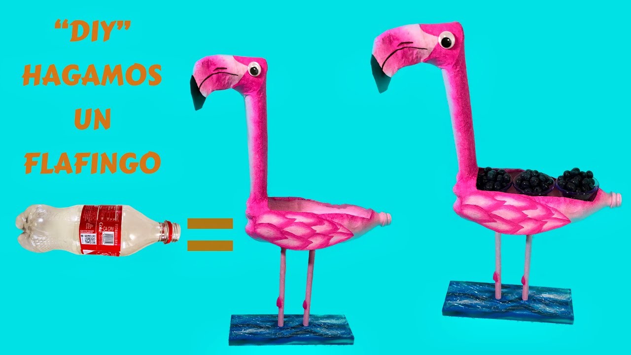 DIY– ♻️Como hacer un flamingo con botellas de plastico. Reciclando ????????