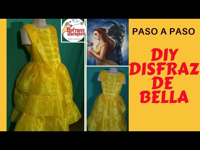 DIY. Disfraz de BELLA. Vestido Princesa Bella ????  paso a paso. BELLA costume. Princess Bella dress