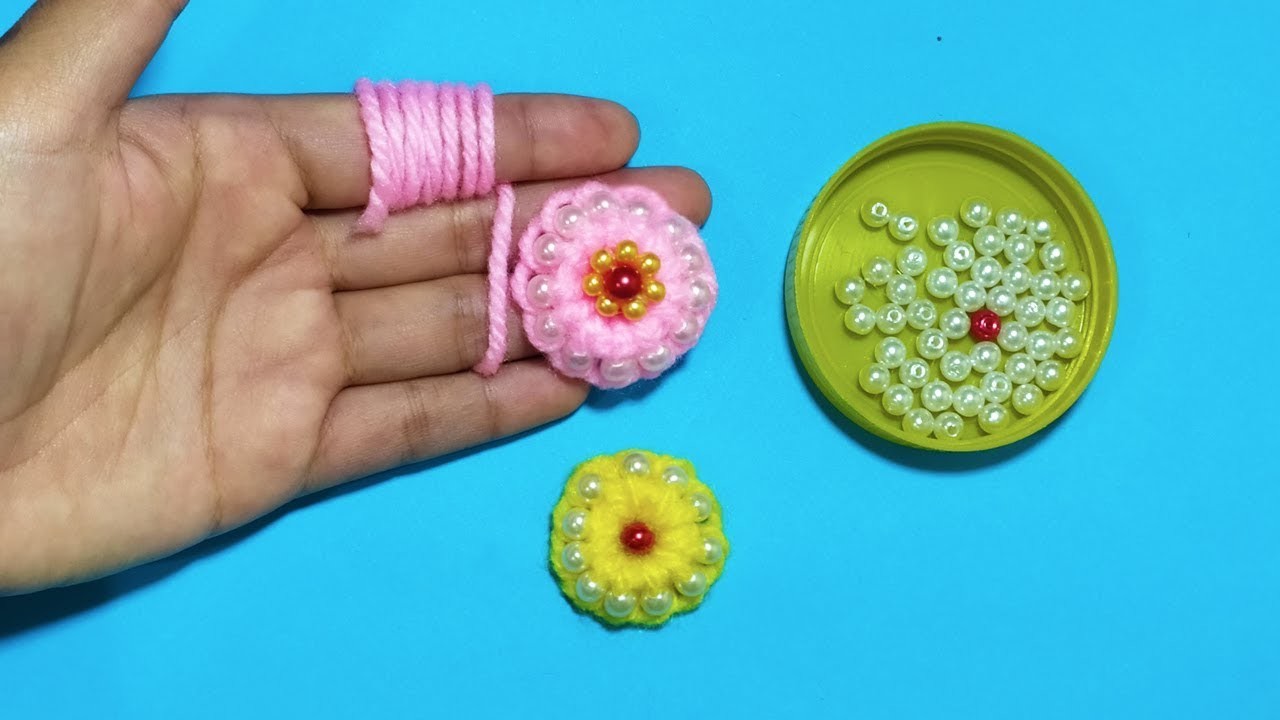 FLORES DE LANA #7. Hand Embroidery Amazing Trick, Easy Flower Embroidery, Sewing Hack