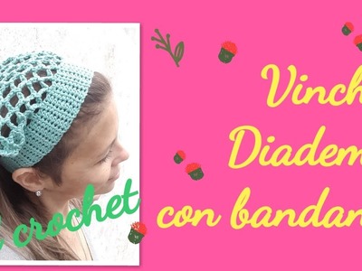 Headband Vincha diadema con bandana de red al crochet