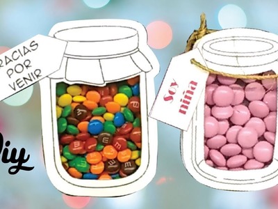 Mini Jar 2D DIY Recuerditos para regalar en Baby Shower o Bautizo manualidades faciles