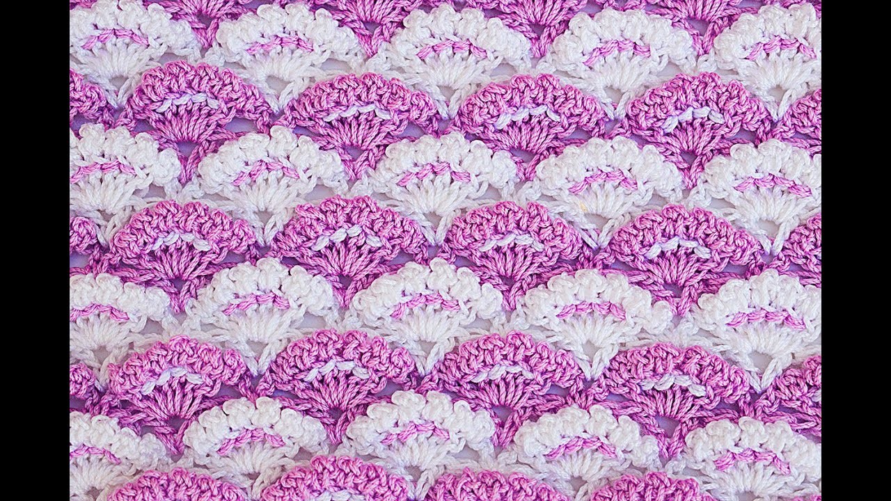 Punto de abanicos en relieve a crochet o ganchillo #crochet #ganchillo #majovelcrochet
