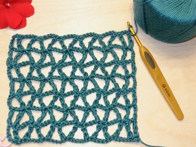 Punto Fantasia # 10 a crochet paso a paso (Version Diestra)