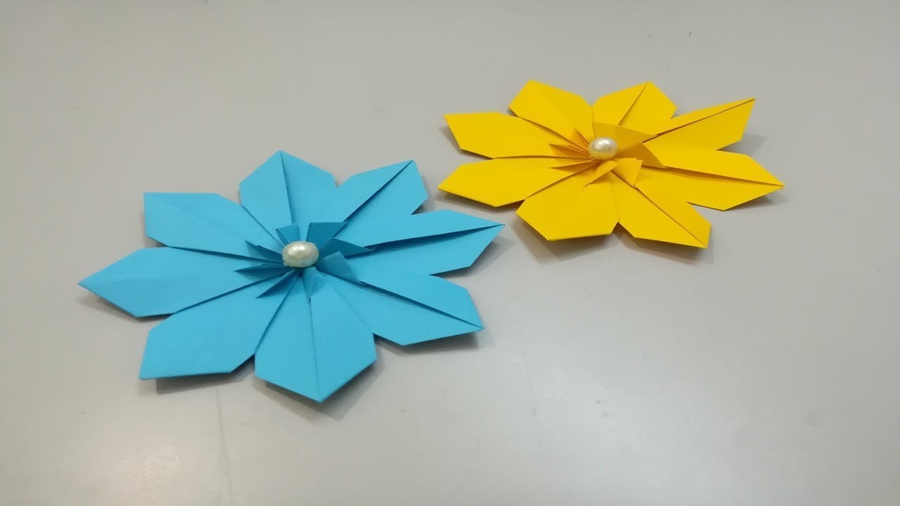 Simple Origami Flower Tutorial - Cómo hacer flor de papel fáciles - Flower making