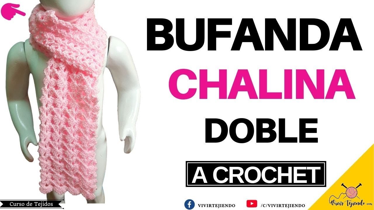 Tejiendo Bufanda Chalina a Crochet Ganchillo Doble | Tejidos a Crochet y ganchillos