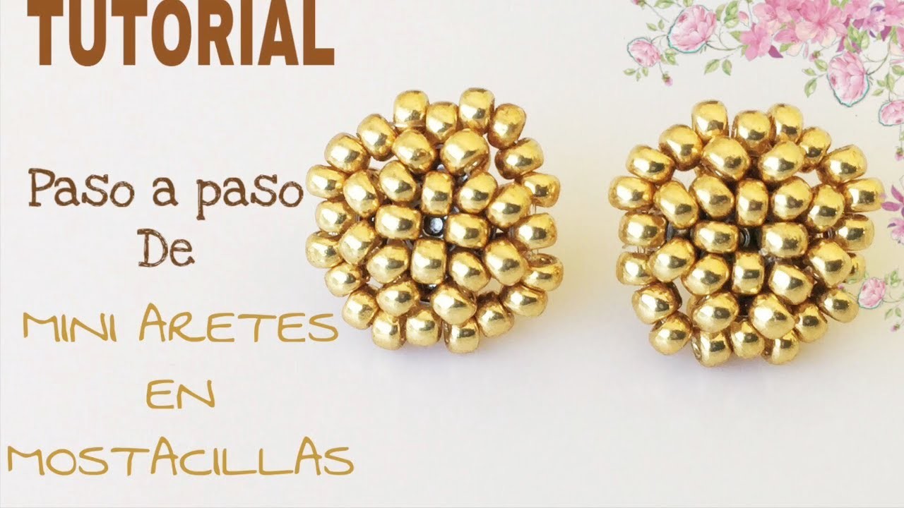 TUTORIAL DE ARETES PEQUEñOS HECHOS CON MOSTACILLAS, HANDMADE STUD EARRIGNS FOR ACCESORIES DESIGN