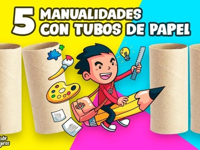 5 MANUALIDADES CON TUBOS DE PAPEL HIGIÉNICO|Manualidades Reciclaje|DIY
