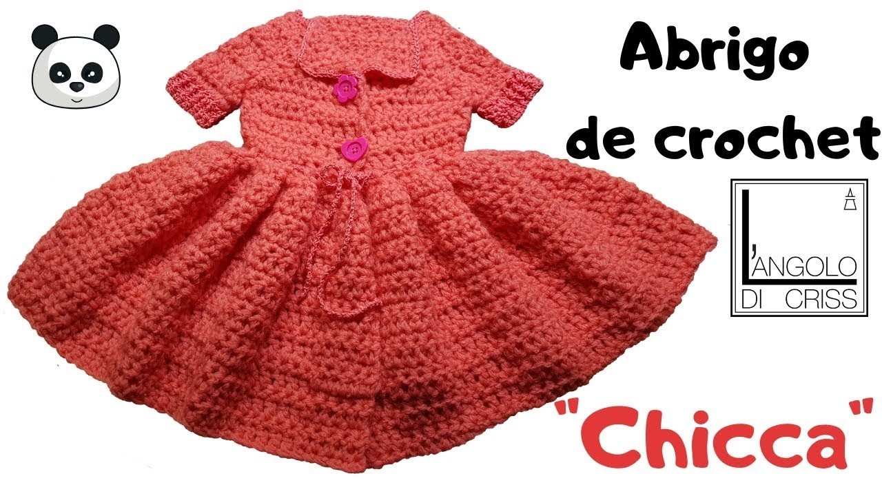Abrigo a crochet para niña 0-3 meses "Chicca" -EN ESPAÑOL-