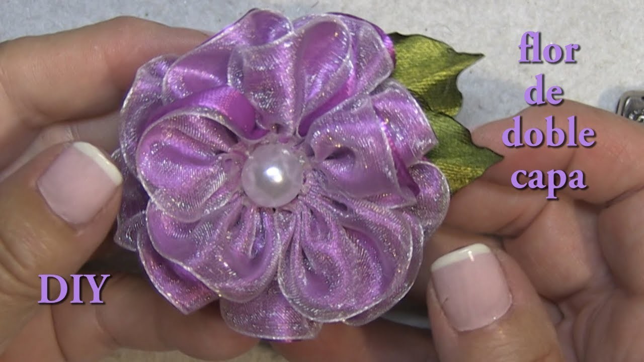 DIY - Flor de doble capa - Double layer flower- طبقة مزدوجة زهرة