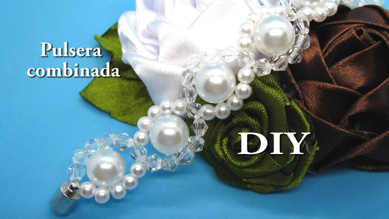 DIY - Pulsera combinada don perlas y tupis de cristal