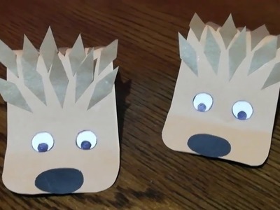 Puerco esping con hojas de papel.manualidades para niños