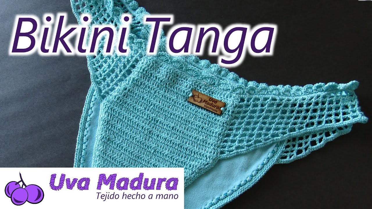 Tanga Bikini tejida a Crochet Ganchillo Paso a Paso Uva Madura Crochet