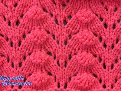 TEJIDOS A DOS AGUJAS: 63- Copos. KNITTING WITH TWO NEEDLES: Flakes Stitch