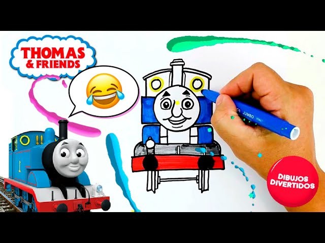 Como dibujar a Thomas y sus amigos - El tren Tomas. Dibujos divertidos.