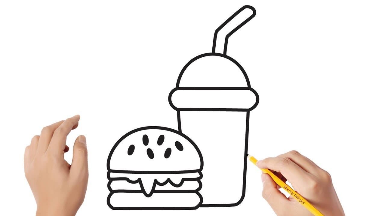 Cómo dibujar comida rápida | Dibujos sencillos