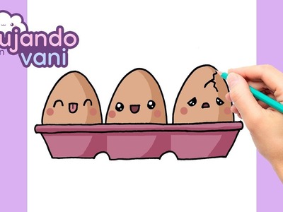 COMO DIBUJAR HUEVOS KAWAII - DIBUJOS IMAGENES FACILES ANIME - How to draw eggs