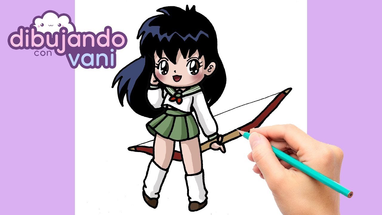 COMO DIBUJAR KAGOME HIGURASHI KAWAII - DIBUJOS IMAGENES FACILES ANIME - HOW TO DRAW AOME