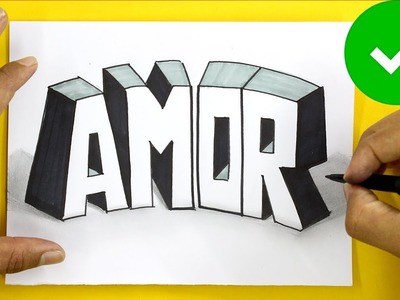 COMO Dibujar letras BONITAS en 3D ❤️ Dibujos de AMOR 3D ???? How to DRAW 3D Letters