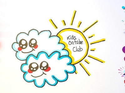 Como dibujar NUBES DE COLORES KAWAII facil para niños| DIBUJOS
