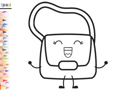 Como dibujar un BOLSO KAWAII | dibujos para niños ????⭐ How to draw a CUTE HANDBAG | drawings for kids