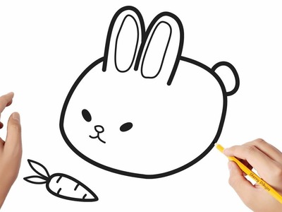 Cómo dibujar un conejito blanco | Dibujos sencillos