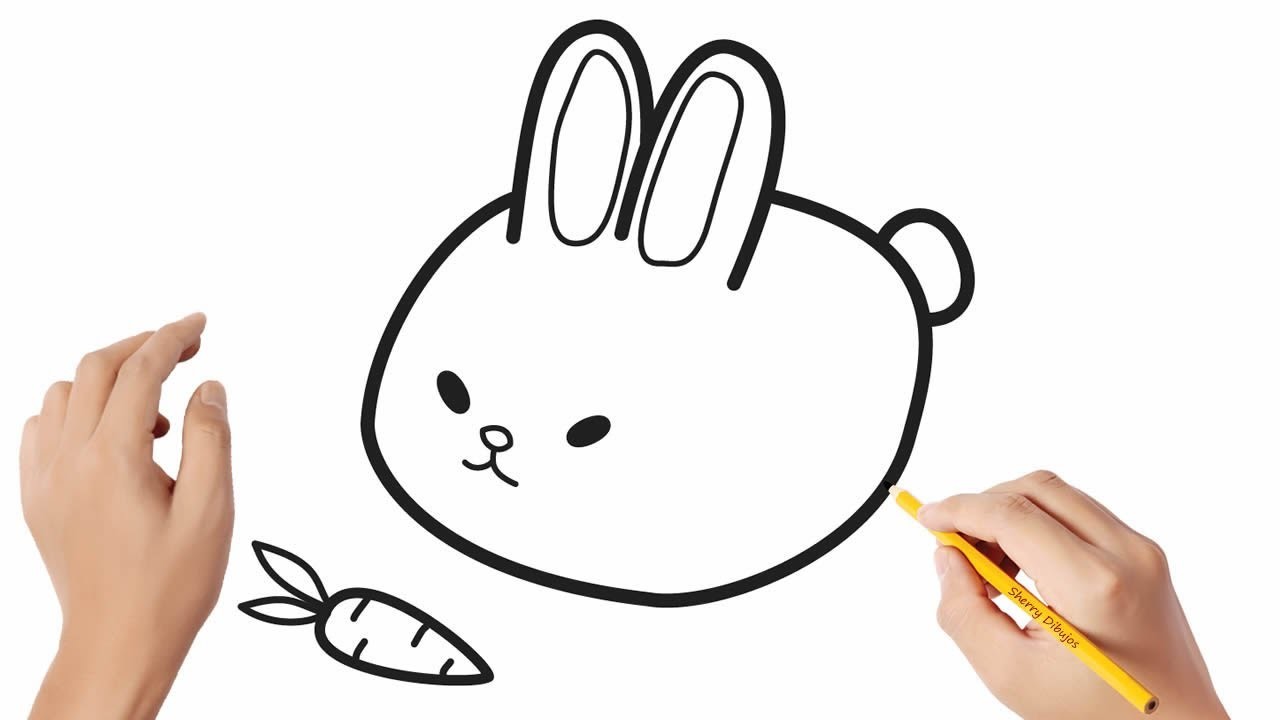 Cómo dibujar un conejito blanco | Dibujos sencillos