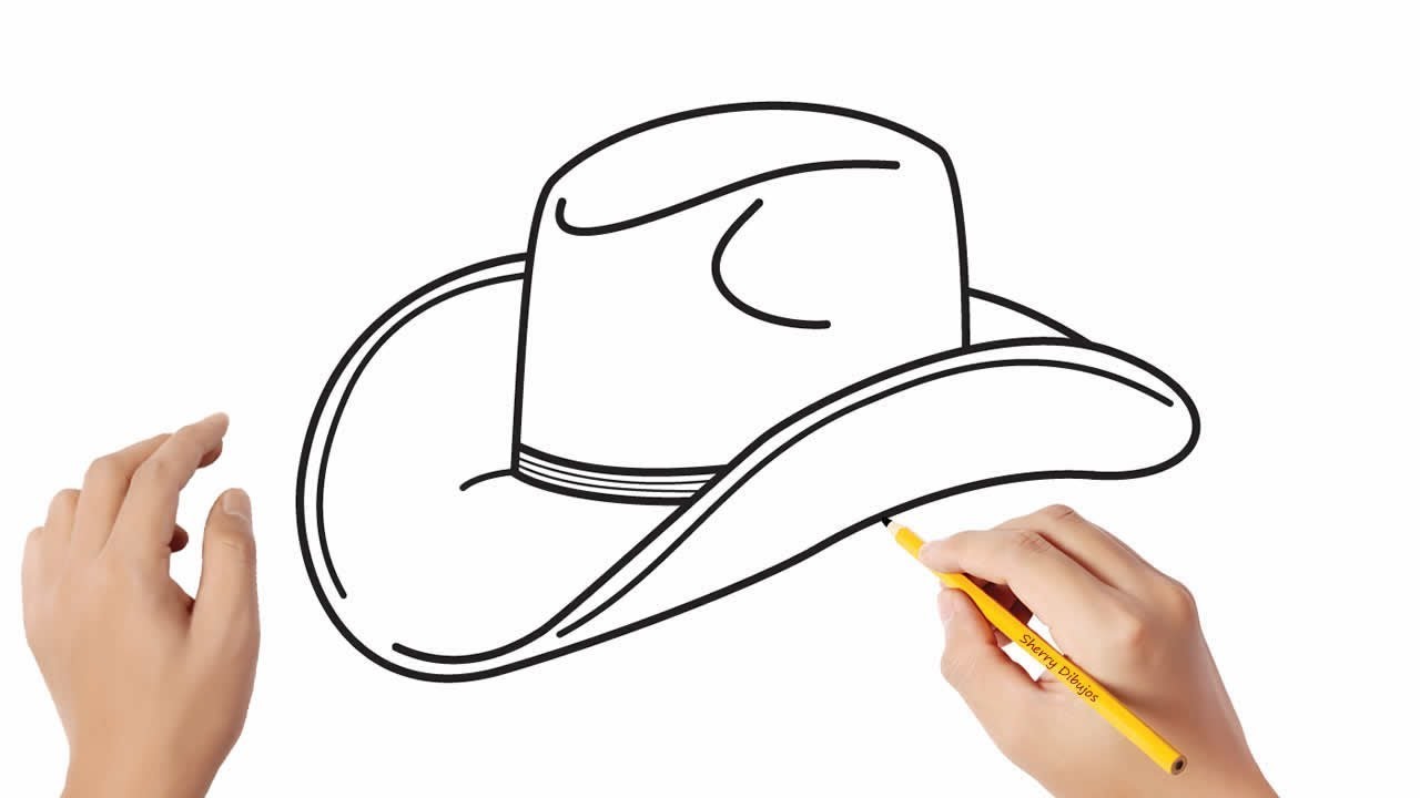 Cómo dibujar un sombrero de vaquero | Dibujos sencillos