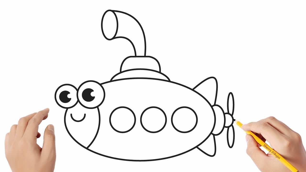 Cómo dibujar un submarino | Dibujos sencillos