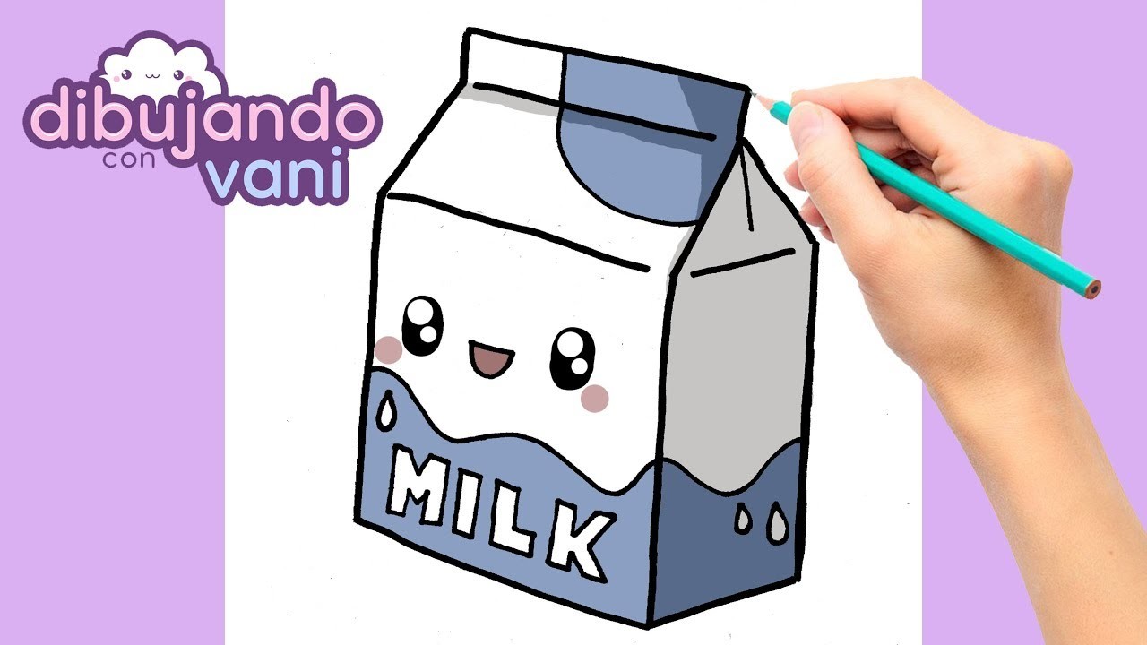 COMO DIBUJAR UNA CAJA DE LECHE KAWAII - DIBUJOS IMAGENES FACILES ANIME - How to draw  a milk carton