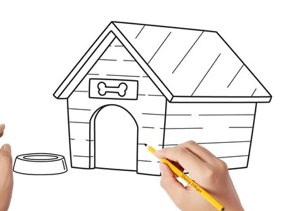 Cómo dibujar una casa de perro | Dibujos sencillos